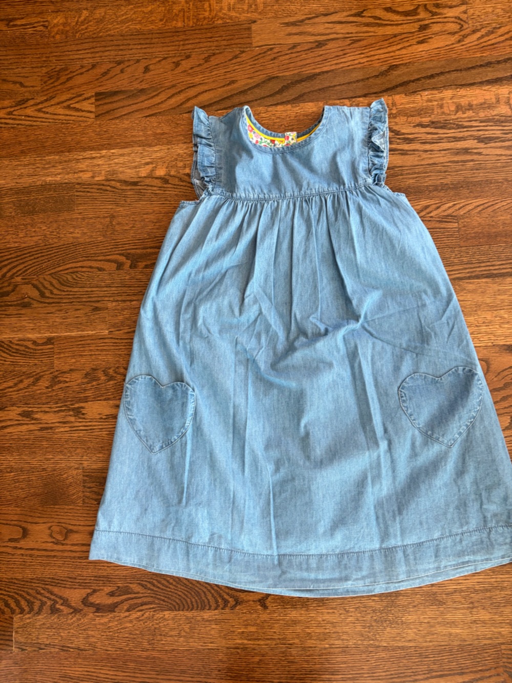 Hanna Andersson Light Blue Denim Dress with Heart Pockets